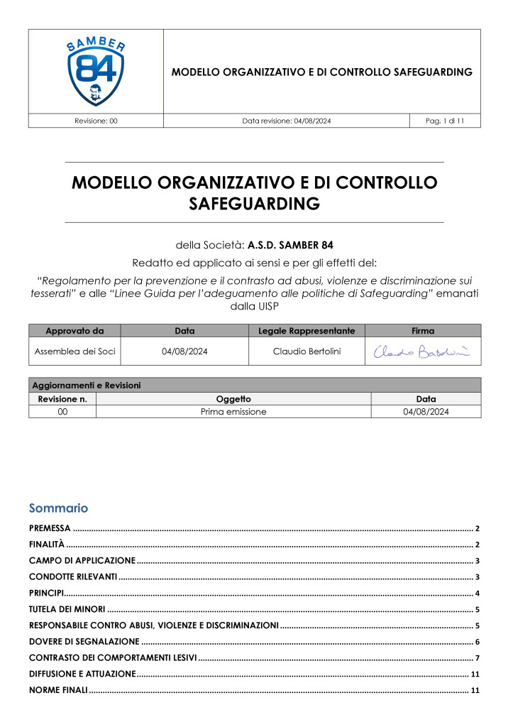 Microsoft Word - Modello Organizzativo e di Controllo Safeguardi