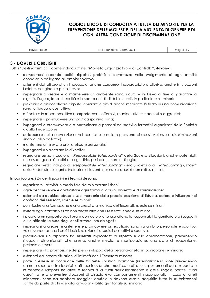 Microsoft Word - Codice Etico e di Comportamento - Rev.00 - ASD